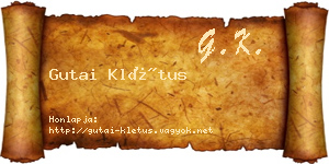 Gutai Klétus névjegykártya